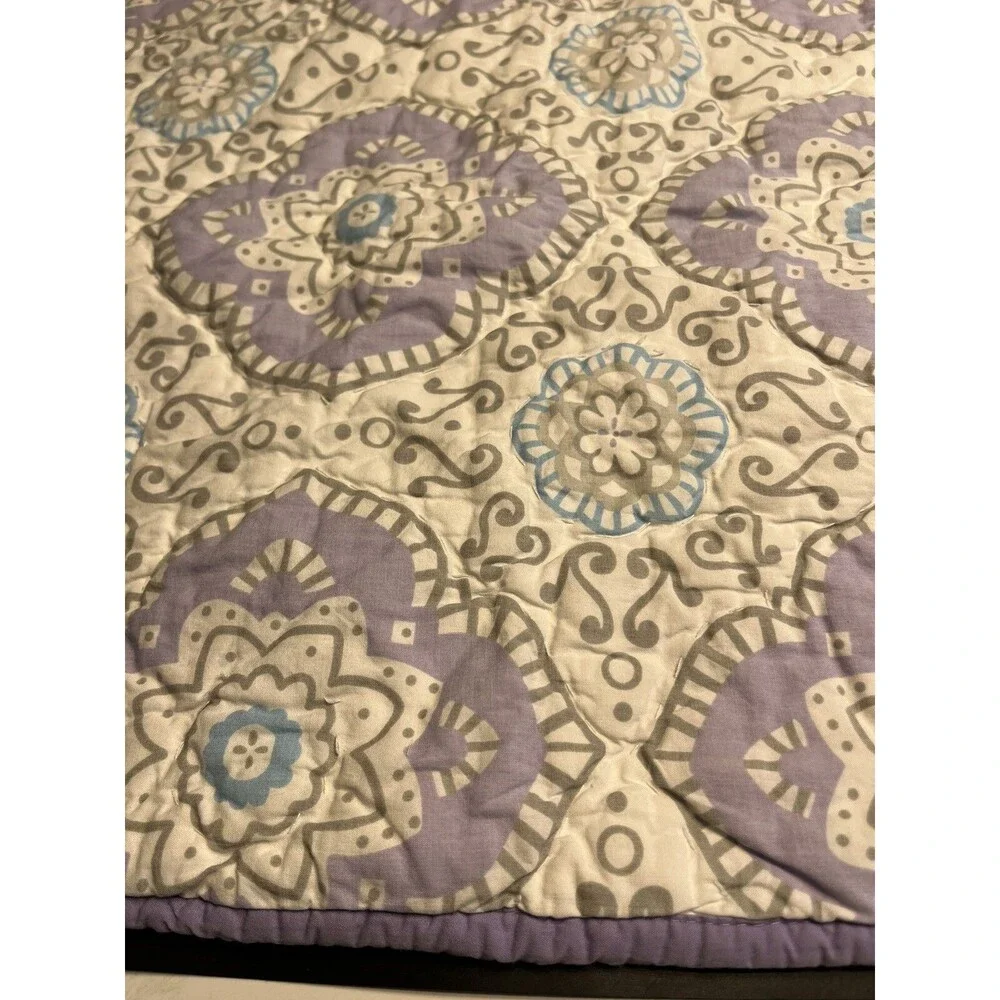Pottery Barn Purple Floral 100% Cotton Pillow Sham Standard